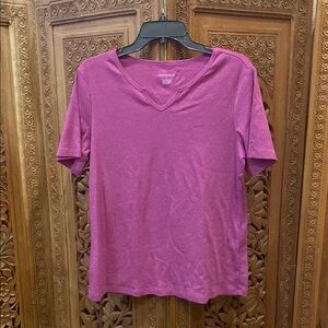 Christopher & Banks Pink Relaxed Short Sleeve Tee